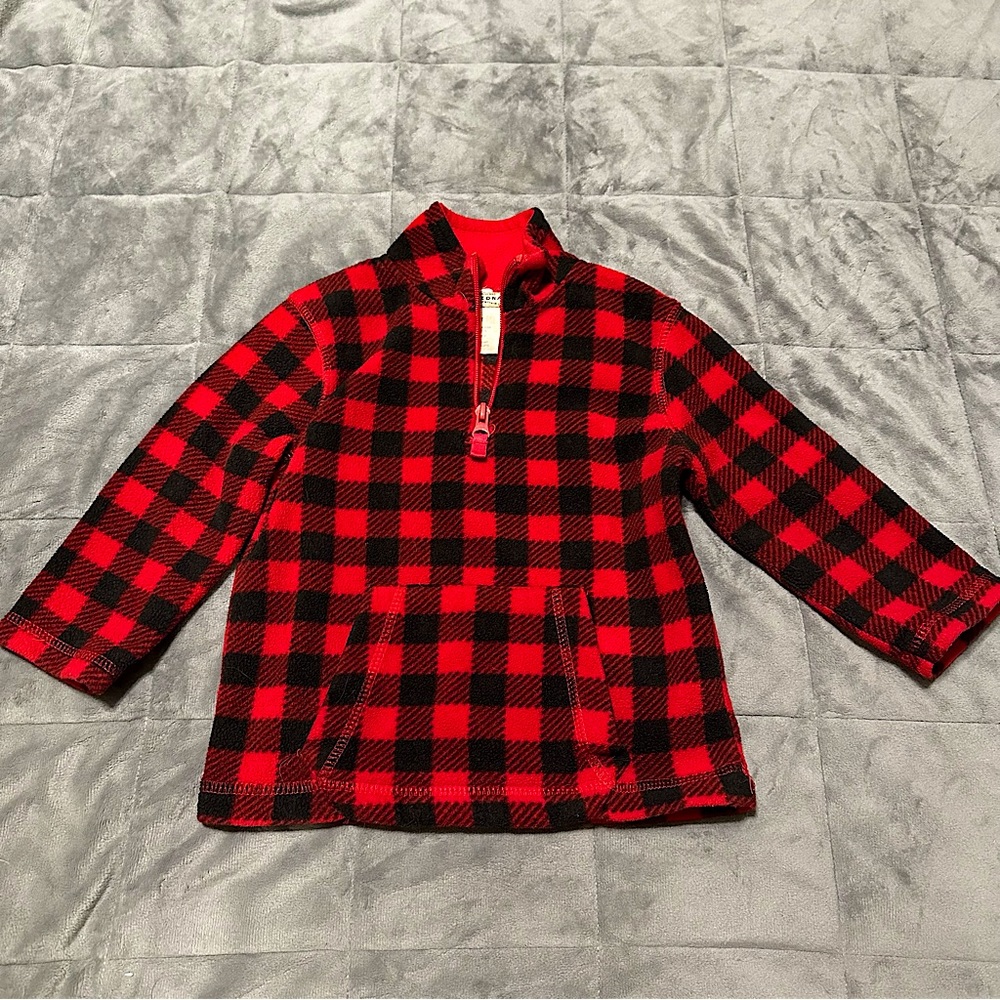 Arizona Jean Company - Fleece Quarter Zip - Red & Black - Sz: 2T